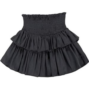 BiSsy Skort Pleated Skirts For Women Ballet Puffy Short Skirt Summer Elastic Waist A-line Mini Skirt-black-s