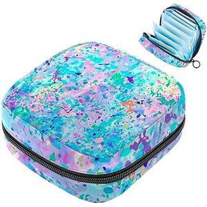 MUOOUM Aquarel Splash Regenboog Maandverband Opbergtas Draagbare Menstruatie Tas Voor Vrouwen Tiener Meisjes Menstruatie Cup Pouch Nursing Pad Houder