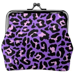 Portemonnee Portemonnee, Portemonnees Portemonnee Change Pouch Portemonnee Mini Portefeuilles voor Vrouwen Meisjes Neon Paars Roze Luipaard Dieren Print, zoals afgebeeld, Eén maat, Munt Pouch