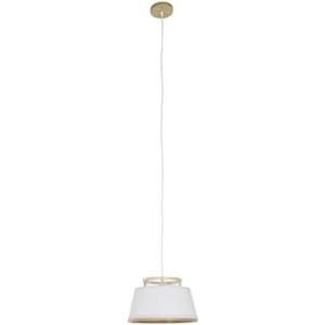 DKD Home Decor Plafondlamp, wit, bruin, natuur, bamboe, 50 W, 30 x 30 x 20 cm