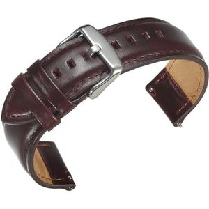 dayeer Luxe lederen horlogeband voor DW-horlogeband voor Daniel Horlogeband voor Wellington Polsriem Zwarte sluiting (Color : Wine Red-Silver, Size : 20mm)