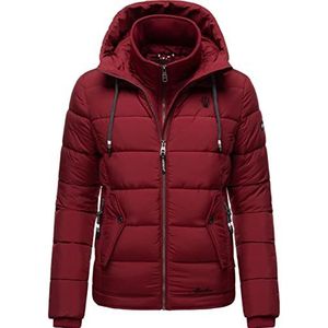 MARIKOO Taisaa Prc warme winterjas voor dames, gewatteerde jas met capuchon, XS-3XL, Blood Red., L