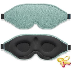 2025 Innovatief Slaapmasker voor Mannen en Vrouwen, 100% Lichtblokkerend Ontwerp Oogmasker om te Slapen, een Dutje te Doen, Mediteren, Reizen (Meer-groen)