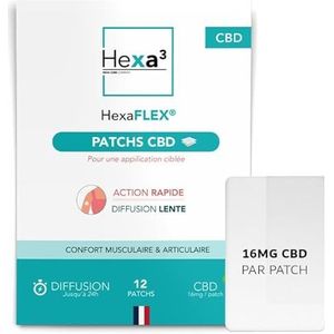 CBD patches 16 mg x 12 formaat: 7,2 cm x 5,8 cm HexaFLEX®