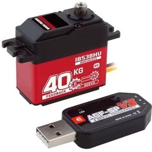 VLALAMNO IB53BHU Positie Feedback Servo 40KG Hoge Koppel Programmeerbare Volledige Metalen Gear Standaard Digitale Stuurmotor Afstandsbediening Servo (IB53BHU set2)