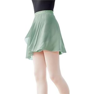 UBOHUZ Dames Ballet Rokken Wrap Tutu Dans Rok Chiffon Tie Up Short voor Dansen voor Vrouwen, Groen, XL Height 160-175cm