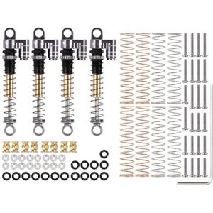 IWBR 43MM Schokdemper Schroefdraad Tele Demper Upgrade for 1/24 RC Auto Axiale SCX24 C10 JLU Gladiator Micro Crawler (Size : 4PCS Grey-01)