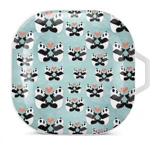 Panda Lovers Oordopjes Hoesje Compatibel met Samsung Hard Shell Beschermhoes Wit-Stijl