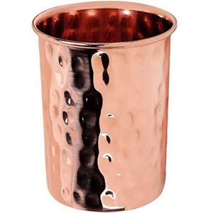 Zap Impex Receptacle Gehamerd Koper Glas, Pure Koper Tumbler Ayurvedische Genezing, Brons, Zap-232