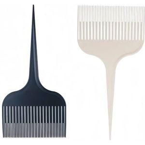 Shaorangrang Professionele haarverfkam met antislip naaldpunt – zwarte en witte 2-delige set voor nauwkeurig partitioneren en strengen, haarkam voor de kapsalon.