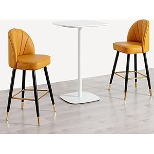 AADDFDD Barkrukken Barstoelen Barkruk Set van 2 Home Decor Ontbijt Keuken Counter Eetstoelen, Woonkamer Bar Stoelen Café Counter Side Stoelen met Verdikt PU Lederen Kussen