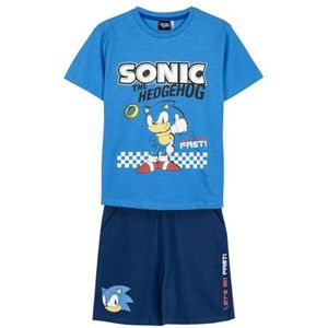 Sonic T-shirt en shorts - kleur blauw, maat 6 jaar, set voor jongens, van 100% katoen, 220 g/m², Sonic Print, origineel product, ontworpen in Spanje