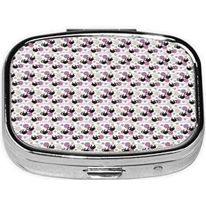 Schattige Kleine Baby Luiaard Print Pil Doos Draagbare 2 Compartimenten Metalen Pil Case Pil Organizer voor Opslag Vitaminen Visolie Medicatie