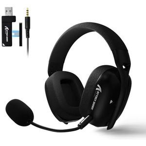MAMBASNAKE ATTACK SHARK L80PRO Ultralichte Draadloze Gamingheadset, 7.1 Surround Sound, Buigbare Dubbele Microfoon, Tri-Mode (2,4G/BT/3,5mm Bedraad), 40mm Driver, voor PC/Mac/PS/XBOX, Zwart