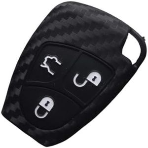 Sleutelbehuizing Voor B C E ML S CLK CL 2B Sleutelhanger Cover 3 Knoppen Siliconen Afstandsbediening Sleutelhanger Case Koolstofvezel Auto Styling Autosleutelhoesje