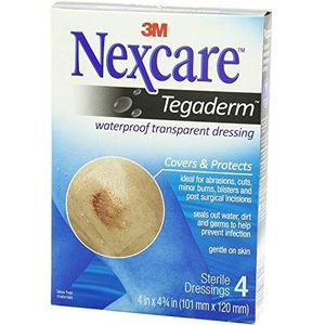 Nexcare Tegaderm Waterdicht Transparant Dressing Van 4 X 4 3/4 Inches - 4 Ea (Pack van 2)