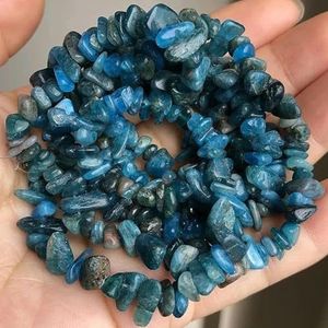 5-8mm natuurlijke onregelmatige rode granaat stenen kralen grindchips losse spacer kralen voor sieraden maken DIY oorbel ketting 33"" inch-blauwe apatiet-3-5 mm 16 inch