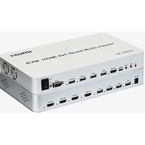HDMI KVM Quad Splitter 4X1 1.4K 60Hz Multi-Viewer 4X1 HDMI Quad Screen USB Keyboard Mouse PC (4K 60HZ)