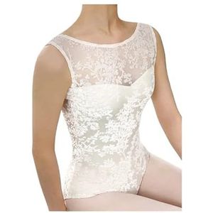 HKYBCF Balletbody balletbody balletpak voor volwassenen, elegant, kant, voor training, teamgymnastiek, dansbodysuit voor vrouwen, yoga, balletpakje (L)