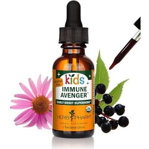 Herb Pharm Kids Certified-Organische Alcoholvrije Immune Avenger Kruidenformule, 1 Ounce