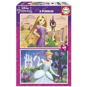 Educa - Disney Princess | Set van 2 puzzels voor kinderen met 48 delen, afmetingen: 28 x 20 cm, aanbevolen vanaf 4 jaar (19997)