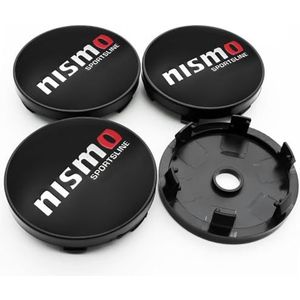 Naafkappen Velgdoppen Wieldoppen 60MM 4 Stuks Compatibel met voor Nissan Nismo Almera Juke Qashqai Tiida ABS Center Caps Accessoires,A