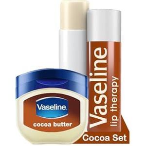 Vaseline Lip Therapy Cocoa | Verzorgende lippenbalsem en lippenbalsem stick set voor optimale hydratatie. (Cocoa Set)