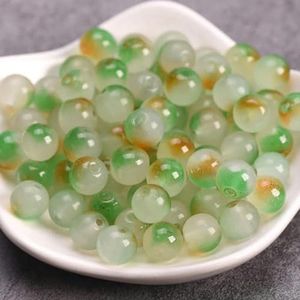 mm 10 mm kleurrijke ondoorzichtige glazen ronde losse kralen voor sieraden maken DIY armbanden groothandel veel-groen bruin-8 mm (30 stuks)