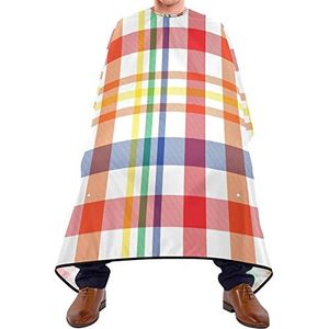 Kapper Cape 140x168cm, Kleurrijke Geruite Plaid Haar Snijjurk Duurzaam Kappers Schort Verstelbare Kapper Jurk, Voor Salon, Haar Styling, Kapperszaken