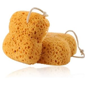 Natuurlijke zeespons, 2 stuks badspons, grotere douchesponzen voor vrouwen en mannen, exfoliërende lichaamsspons dicht schuim voor zachte en diepe reiniging, ultrazacht voor de gevoelige droge huid