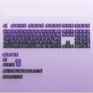 QPSJXN Dye Sub Profile Keycapset 132 zwart-wit -topografische glans door design MX Switch mechanische toetsenborden (JBZ-DM)