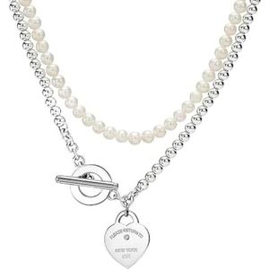 Nieuwe sterling zilveren klassieke mode set 4mm parel kralen wikkeling ketting, vrouwen luxe vakantie sieraden geschenken-01-50cm