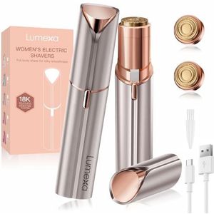 UrbanLuxe Gezichtshaarverwijderaar voor vrouwen, dame scheerapparaat voor vrouwen, oplaadbare haarverwijderaar pijnloze gezichtshaartrimmer met twee vervangende hoofden voor gezichtshaar, perzik fuzz