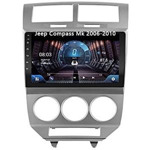Android 10 Dubbel Din Auto Stereo 10 Inch Digitaal Scherm Car Audio Speler Met FM Radio Voor Jeep Compass Mk 2006-2010 Met GPS Ondersteuning Bluetooth Spiegel Link/Stuurbediening (Color : 4G+WIFI 8co