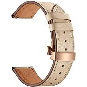 LQXHZ Lederen band Compatible With Samsung Galaxy Horloge 4 3 Classic Band 42mm / 46mm / Actief 2 40 mm 44mm / 41mm / 45mm 20mm 22mm horlogeband armband riem(Apricot rose gold,For Galaxy Watch3 41)