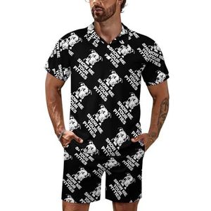 Show Me Your Pitties Pitbull Poloshirt voor heren, set met korte mouwen, trainingspak, casual strandshirts, shorts, outfit, 5XL