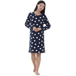 Mey - Dames - Sabina - nachthemd lange mouwen, nachtblauw, 42
