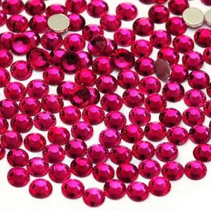 2000 Kleine maat schoonheid GCrystal kleurrijke decoraties flatback ambachten maken accessoires strass steentjes voor jurk/nagelkunst-SS10 1440 stuks fuchsia