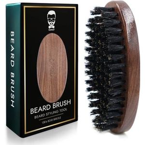Sakkal baardborstel van wildzwijnhaar | stijltang en antistatische eigenschappen voor zachte, goed verzorgde baard | Duurzaam en compact herenaccessoire