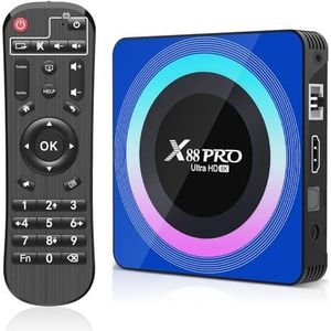 ADDCOLOR Android TV Box, Android 13 TV Box 2 GB RAM 16 GB ROM RK3528 Quad-Core 64 bit Cortex-A53 ondersteuning 2.4/5.0GHz WiFi6 BT5.0 HD 8K 10/100M Ethernet HDMI 2.0