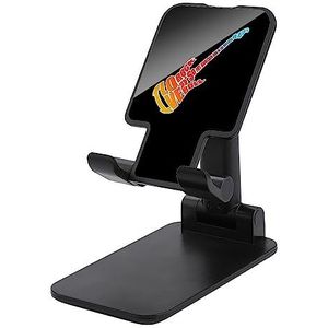 Rock N' Roll Gitaar Opvouwbare Mobiele Telefoon Stand Voor Desktop Leuke Telefoon Tablet Houder Mount Zwart-Stijl