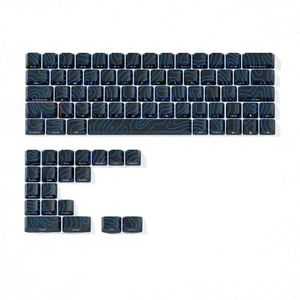 IMD-Tech 61/84/118 Topografische toetsdoppenset OEM-profiel Shine-Through Design Toetsenbordaccessoires (zwart 84 toetsen)