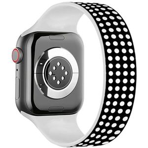 Solo Loop Band Compatibel met All Series Apple Watch 38/40/41mm (Zwart Wit Polka Dot) Elastische Siliconen Band Strap Accessoire, Siliconen, Geen edelsteen