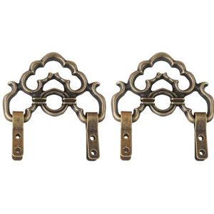 Tiazza 2 Stks Chinese Stijl Vintage Messing Fotolijst Haak Hanger Decoratieve Schilderen Spiegel Hanger (Antiek Brons)