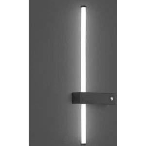 LANGDU Moderne eenvoudige lange buis LED-wandlamp zwarte lineaire wandkandelaar minimalistische wandmontage lampen met aanraakschakelaar, for slaapkamer bed studie trap hal wandgemonteerde lamp (Colo