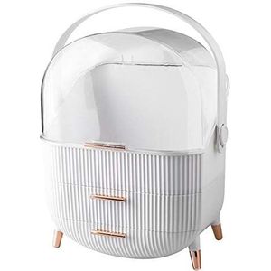 Draagbare Make-up Case Multifunctionele Reizen Duidelijke Make-up Oragnizer Doos Wit, Wit, 37x25x18.5cm, als beschrijving