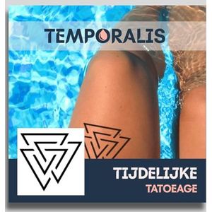 Geometrische tattoo – Temporalis® | Tijdelijke tatoeages voor vrouwen & mannen – Nep tattoo vegan & waterbestendig – EU-cosmetica – Blijft 1-2 weken [ Tatoeage Minimalistische driehoeken ]