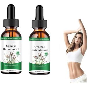 Cyperus Rotundus Olie, Cipres Olie voor het Verwijderen van Haar, Cyperus Rotundus Olie Huidproduct voor Haargroeiremmer, Lichaamshaar Verwijderende Verzorgingsolie, Haarvermindering (2pcs)