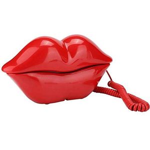 Kantoortelefoon, multifunctioneel Leuke lipvorm Cear Geluidskwaliteit Huistelefoon Vaste telefoon Woondecoratie voor Feestdagen Verjaardagen Valentijnsdag Beste (Rood)