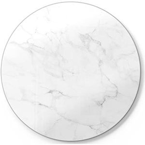 DEQORI Snijplank van glas, rond, diameter 30 cm, motief ""marmeren plaat in detail"", design snijplaat voor keuken, ontbijtplank, antibacterieel en antislip, glasplaat en serveerplaat